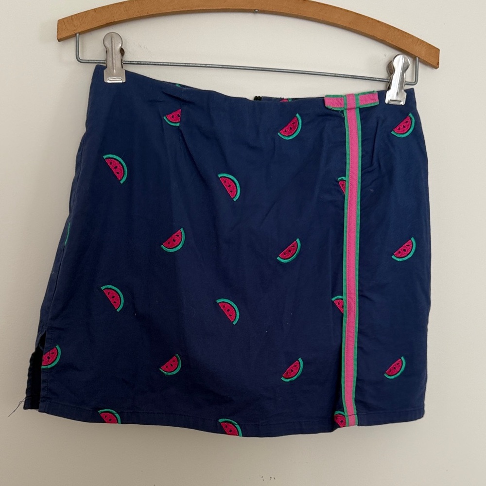 Lilly Pulitzer Navy Skirt with Watermelon Print